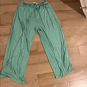 FP beach Lightweight Sage Green Wide Leg Lounge Pants